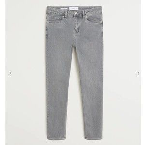 MNG Mango Sculpt Jeans Womens 8 Gray Light Washed Slim Fit Cropped Casual Ladies